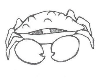 手稿素描经典螃蟹纹身图案