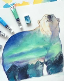 手稿北极熊纹身图案