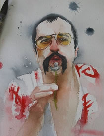 经典手稿水彩肖像纹身图案