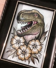 手稿恐龙纹身图案