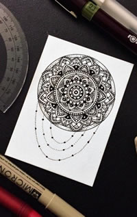 手稿传统梵花纹身图案