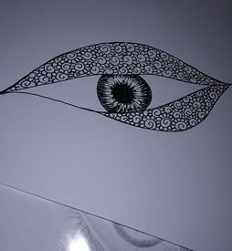 手稿素描眼睛纹身图案