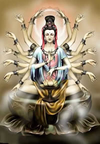 经典的观音纹身手稿