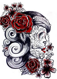 手稿一款漂亮的女生纹身图案