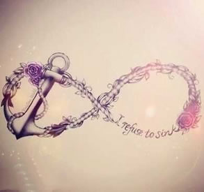 手稿很漂亮的船锚纹身图案