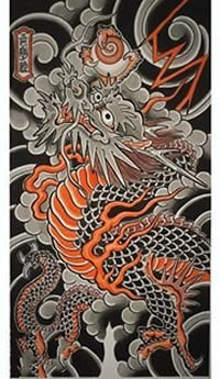 手稿经典传统的龙纹身图案