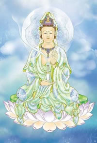 手稿彩色观音纹身图案