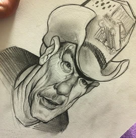 手稿素描肖像纹身图案