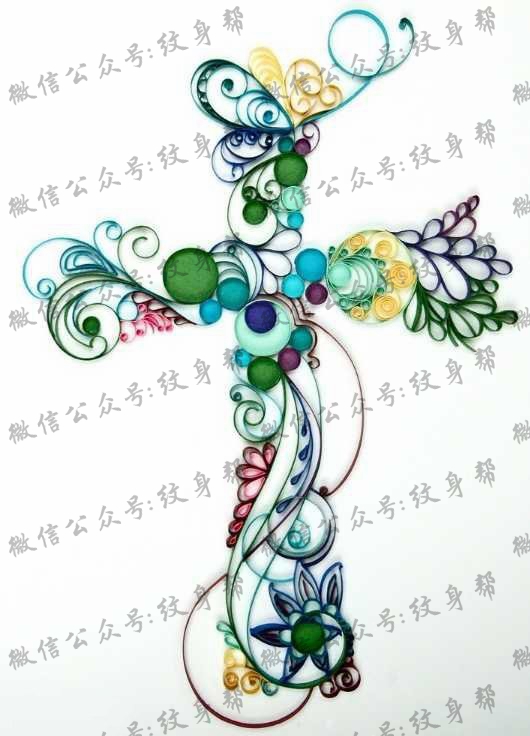 手稿挺好看的十字架纹身图案