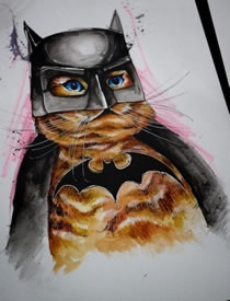 手稿猫咪警长纹身图案