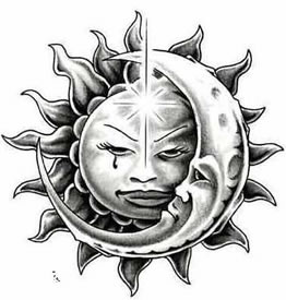 太阳月亮图腾纹身图案