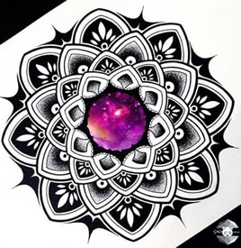 手稿经典星空梵花纹身图案