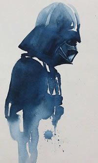 手稿水墨维斯纹身图案