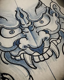 手稿经典素描般若纹身图案