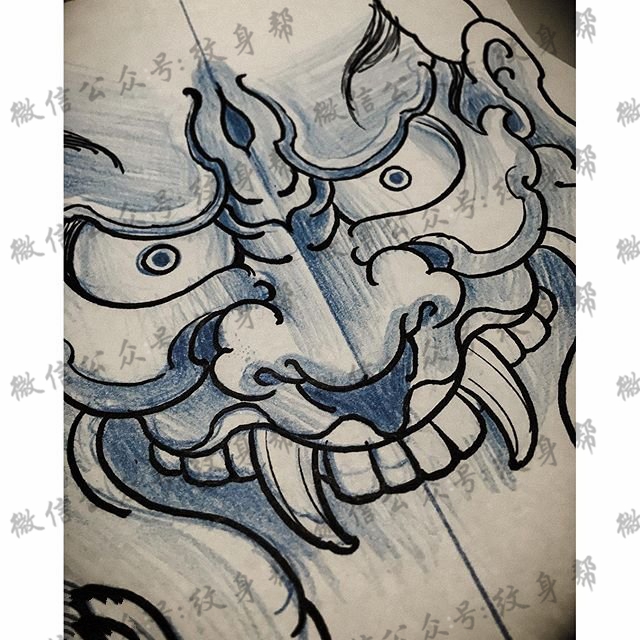 手稿经典素描般若纹身图案