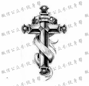 手稿漂亮的十字架纹身图案