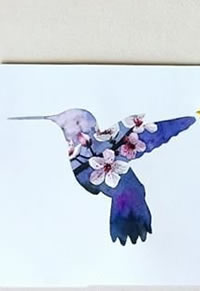 手稿精美的翠鸟纹身图案