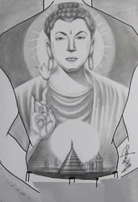 佛又一强大设计纹身图案