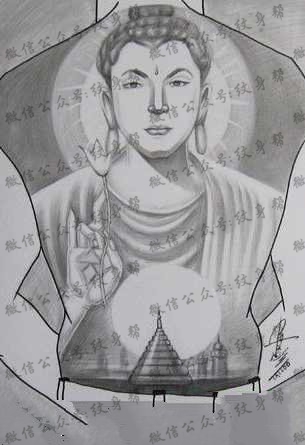佛又一强大设计纹身图案