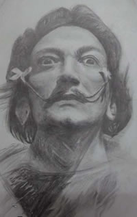 手稿一张男士头部肖像纹身图案