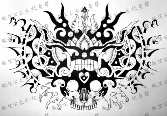 花胸点刺手稿_17张适合花胸的点刺纹身手稿图案素材