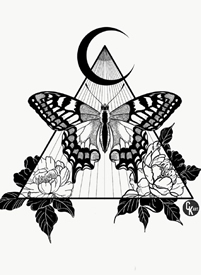 创意黑白纹身手稿_一组18张个性创意黑白纹身手稿图案