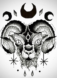 一组9张黑白oldschool纹身手稿图案