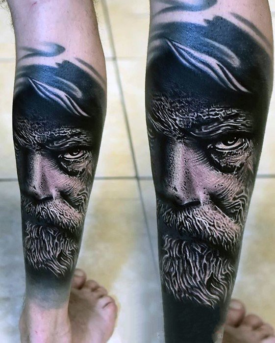 人物肖像纹身   风度翩翩的人物纹身图案