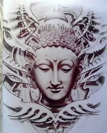 手稿传统佛纹身图案