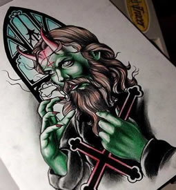 手稿一幅创意男子纹身图案