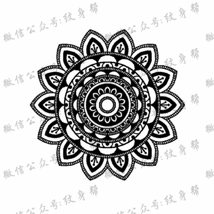曼陀罗点刺梵花_100张曼陀罗点刺梵花纹身手稿图案