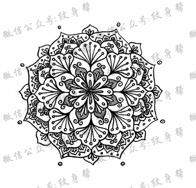 曼陀罗点刺梵花_100张曼陀罗点刺梵花纹身手稿图案