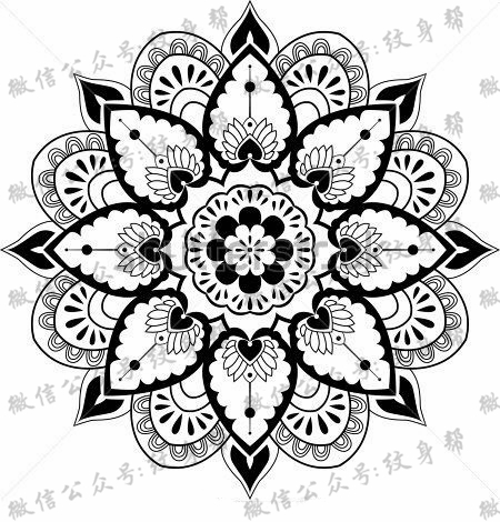 曼陀罗点刺梵花_100张曼陀罗点刺梵花纹身手稿图案