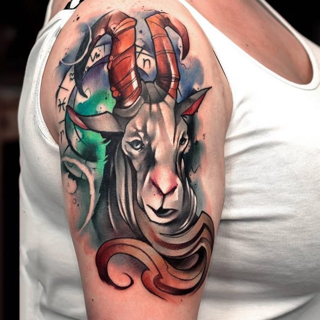 摩羯座纹身图案   意义性十足的星座纹身图案