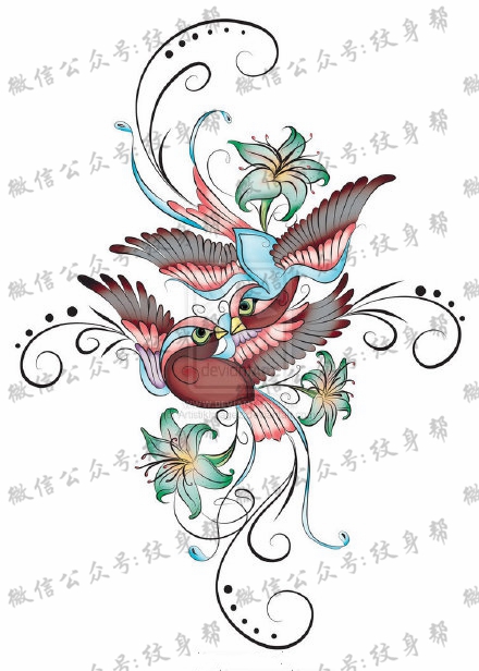 双子座纹身手稿_29张十二星座之双子座纹身图案手稿