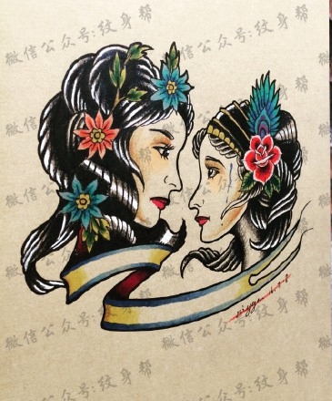 双子座纹身手稿_29张十二星座之双子座纹身图案手稿