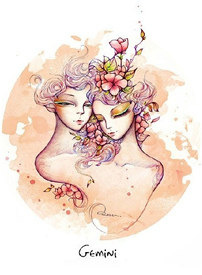 双子座纹身手稿_29张十二星座之双子座纹身图案手稿