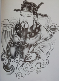 9张中国传统人物纹身手稿图案