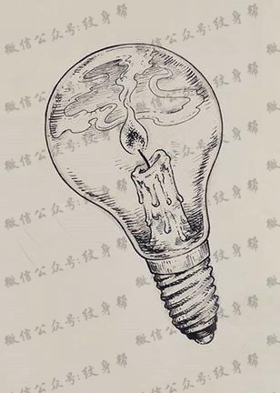 灯泡纹身手稿_一组34张灯泡手稿纹身图案素材