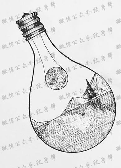 灯泡纹身手稿_一组34张灯泡手稿纹身图案素材