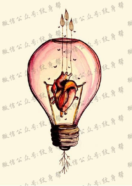灯泡纹身手稿_一组34张灯泡手稿纹身图案素材
