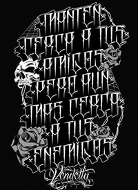 奇卡诺花体字纹身手稿图案10张