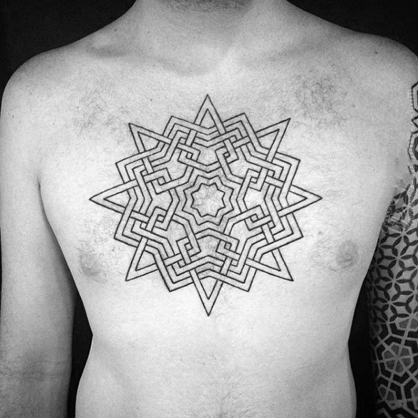 几何纹身图案男   视觉冲击强烈的几何纹身图案