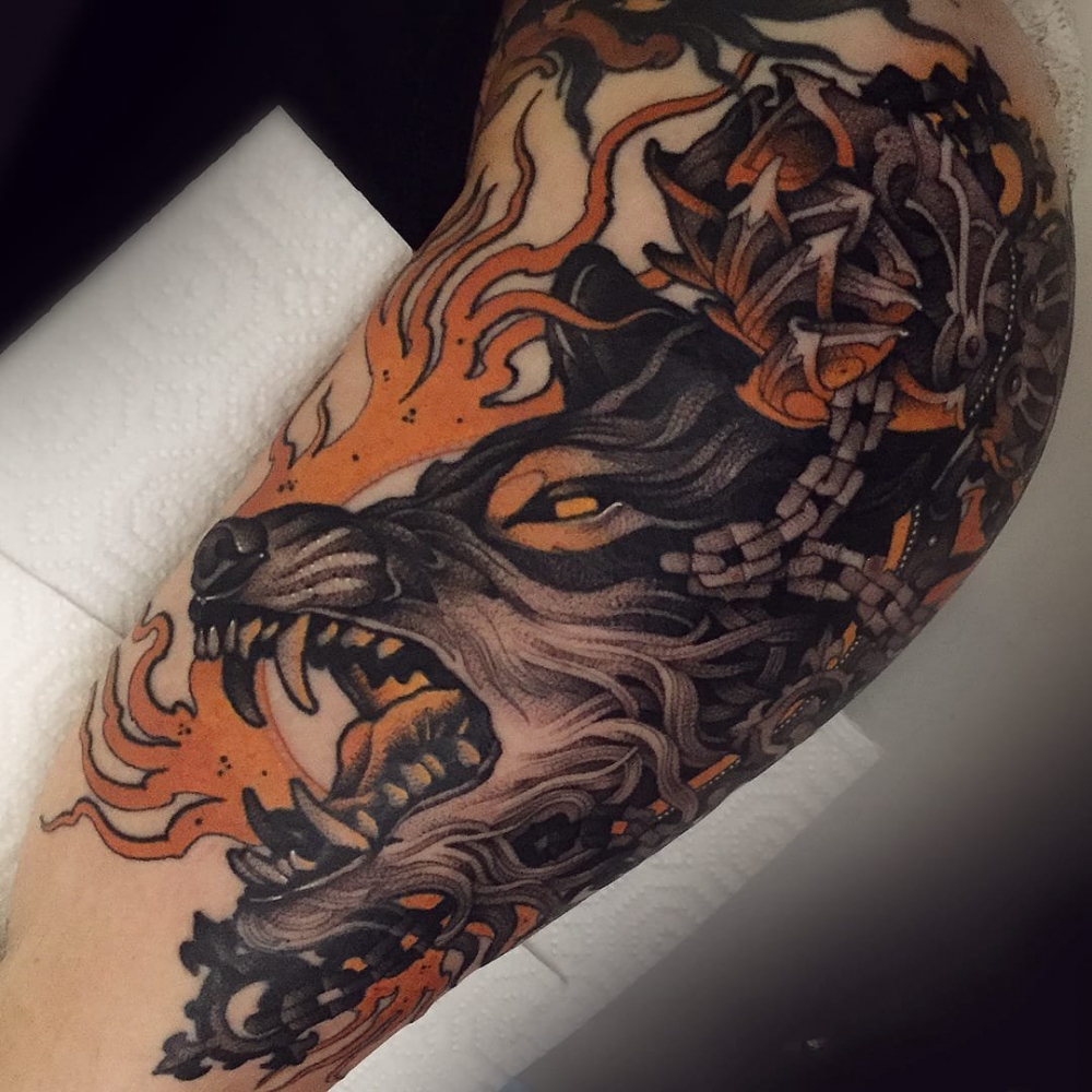 恐怖纹身   多款彩绘和黑白灰风格的恐怖纹身图案