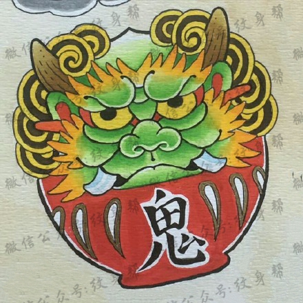 达摩蛋纹身手稿_40张达摩蛋手稿纹身图案素材