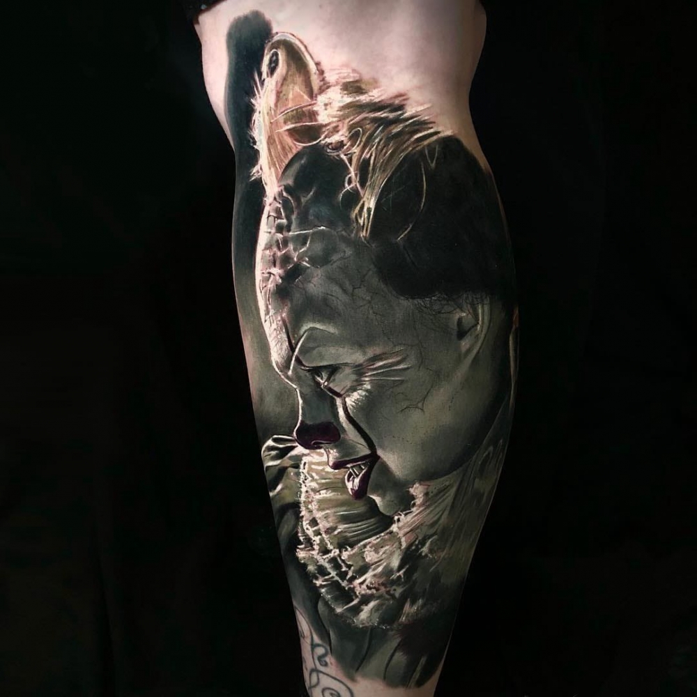 写实风格纹身   多款黑白灰风格和彩绘风格的写实风格纹身图案