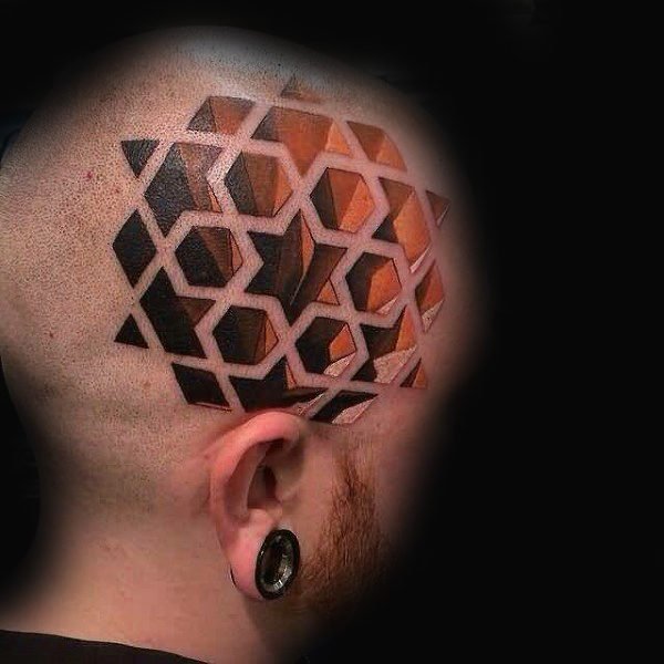 头部纹身图案  个性而又张扬的头部纹身图案