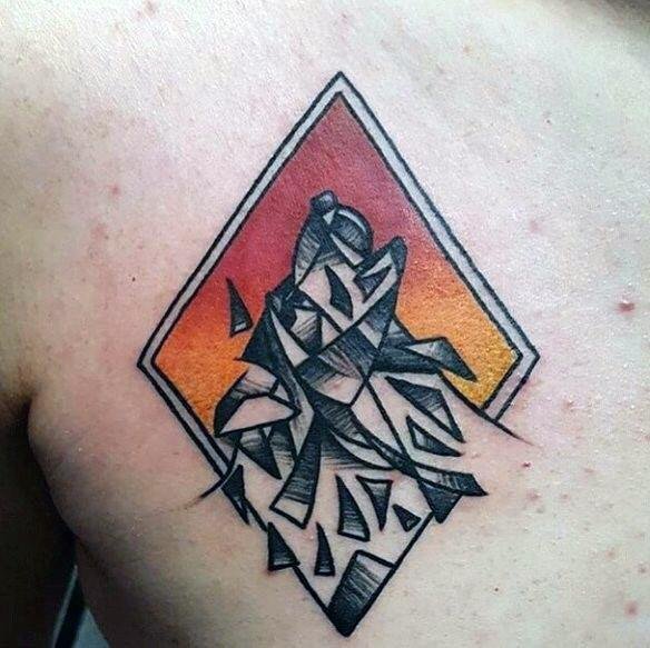 渐变纹身 肆意渲染的渐变纹身图案