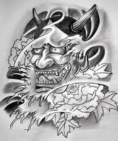 手稿炫酷般若纹身图案