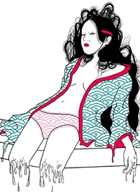 能面万媚纹身手稿_52张日式能剧面具纹身手稿图案素材欣赏